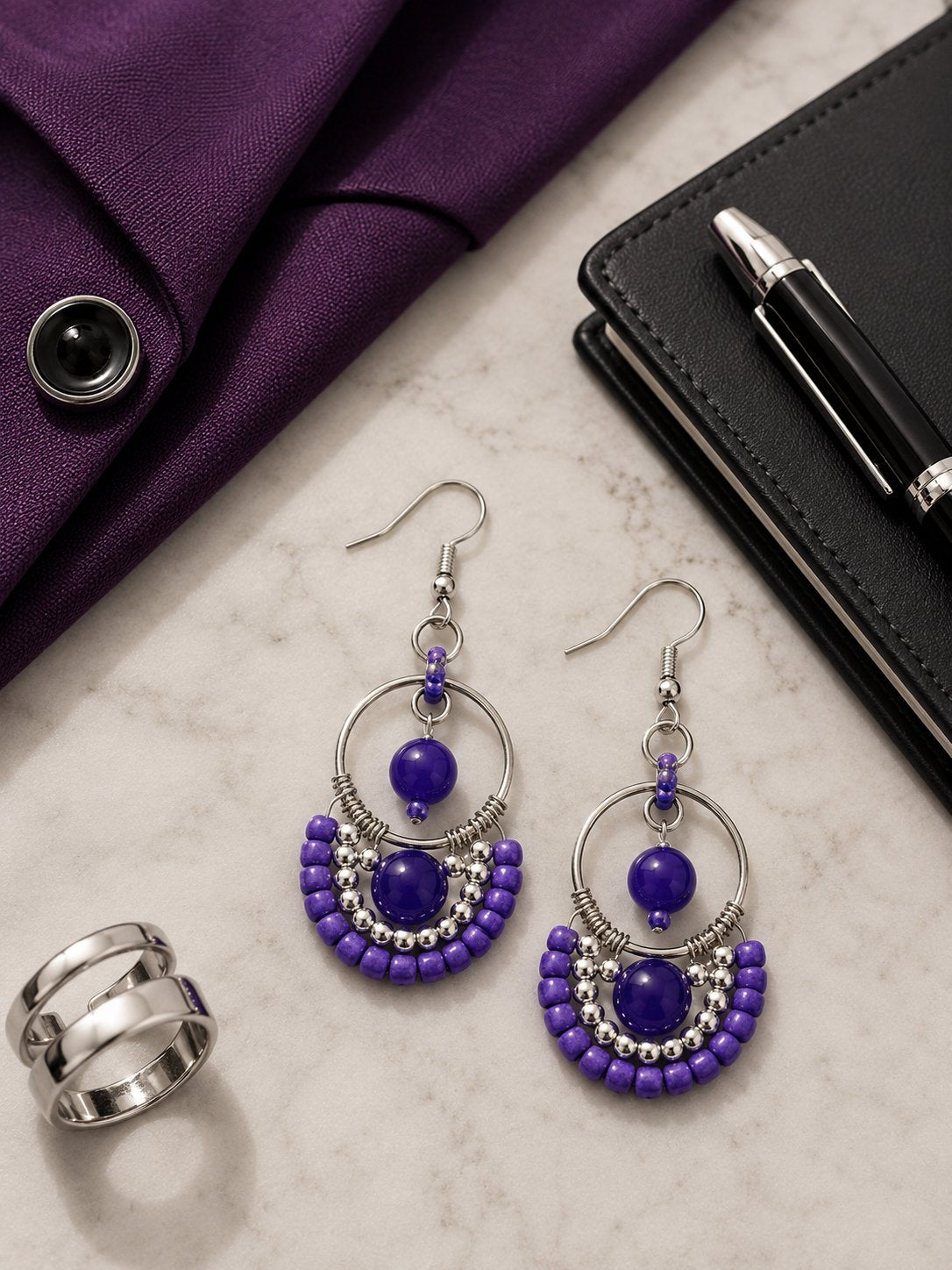 Sleek Violet Earrings