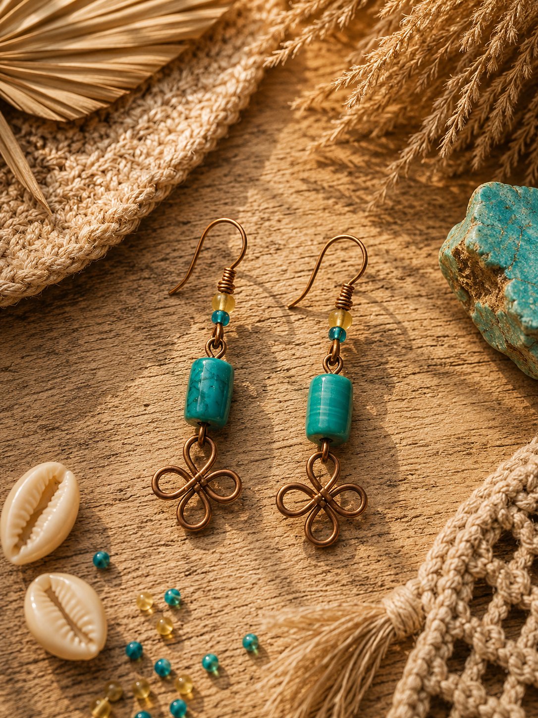 Earthy Peacock Earrings