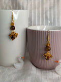 Tiger-Eye Ethnic Minimal Earrings