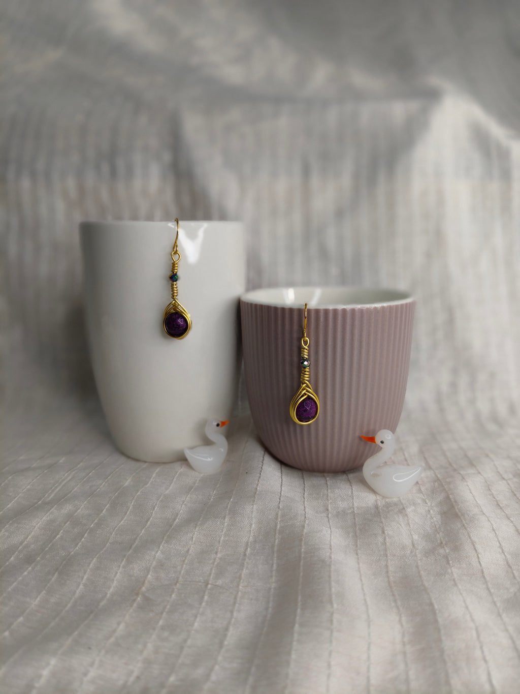 Purple Ribcage Earring