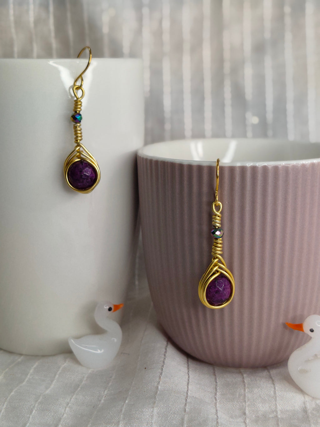 Purple Ribcage Earring