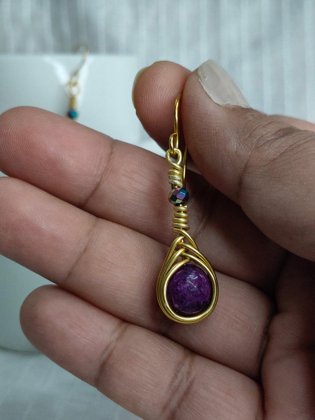 Purple Ribcage Earring