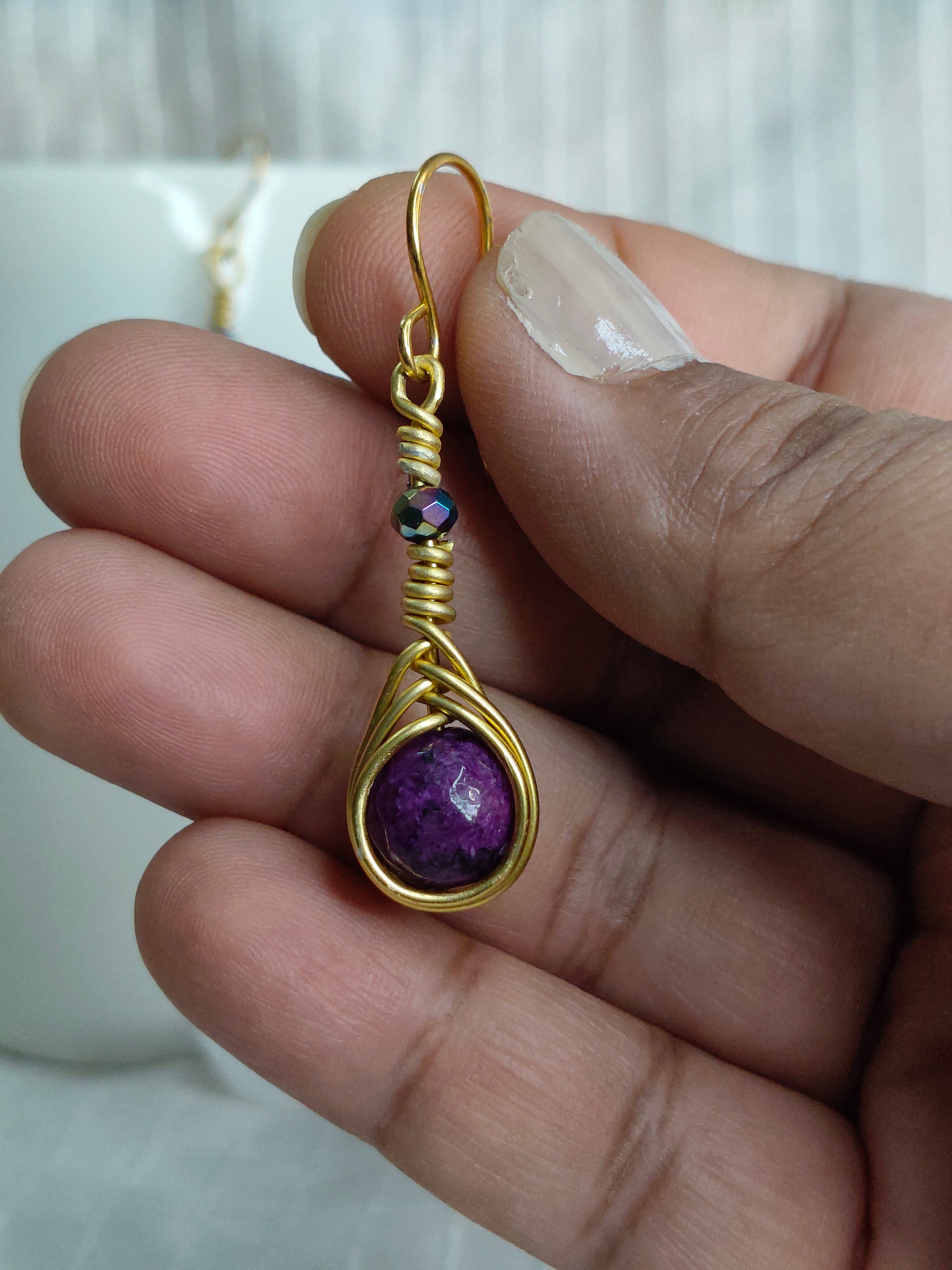 Purple Ribcage Earring