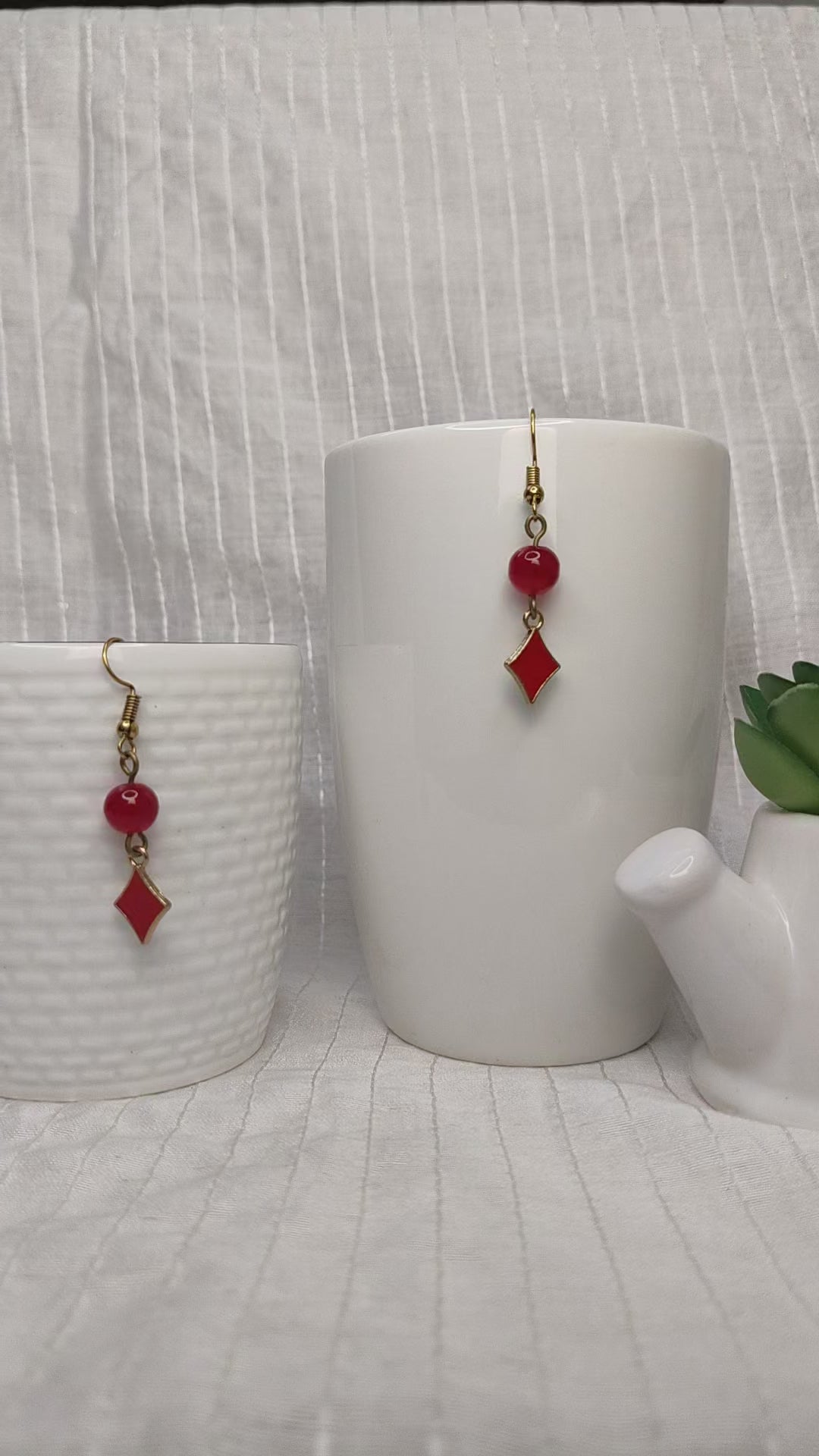 Red Diamond Earrings