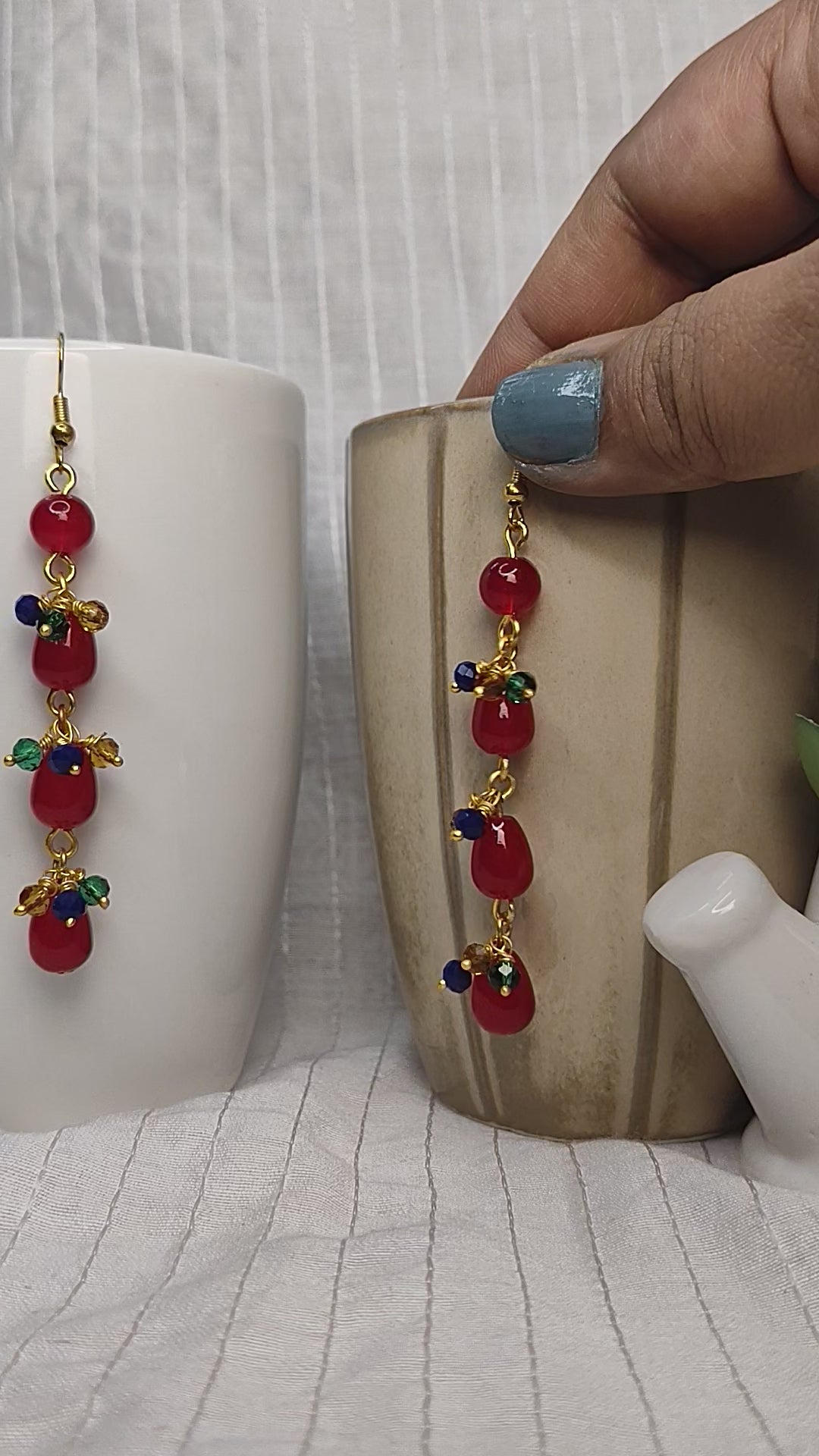 Festive Carmine Earrings