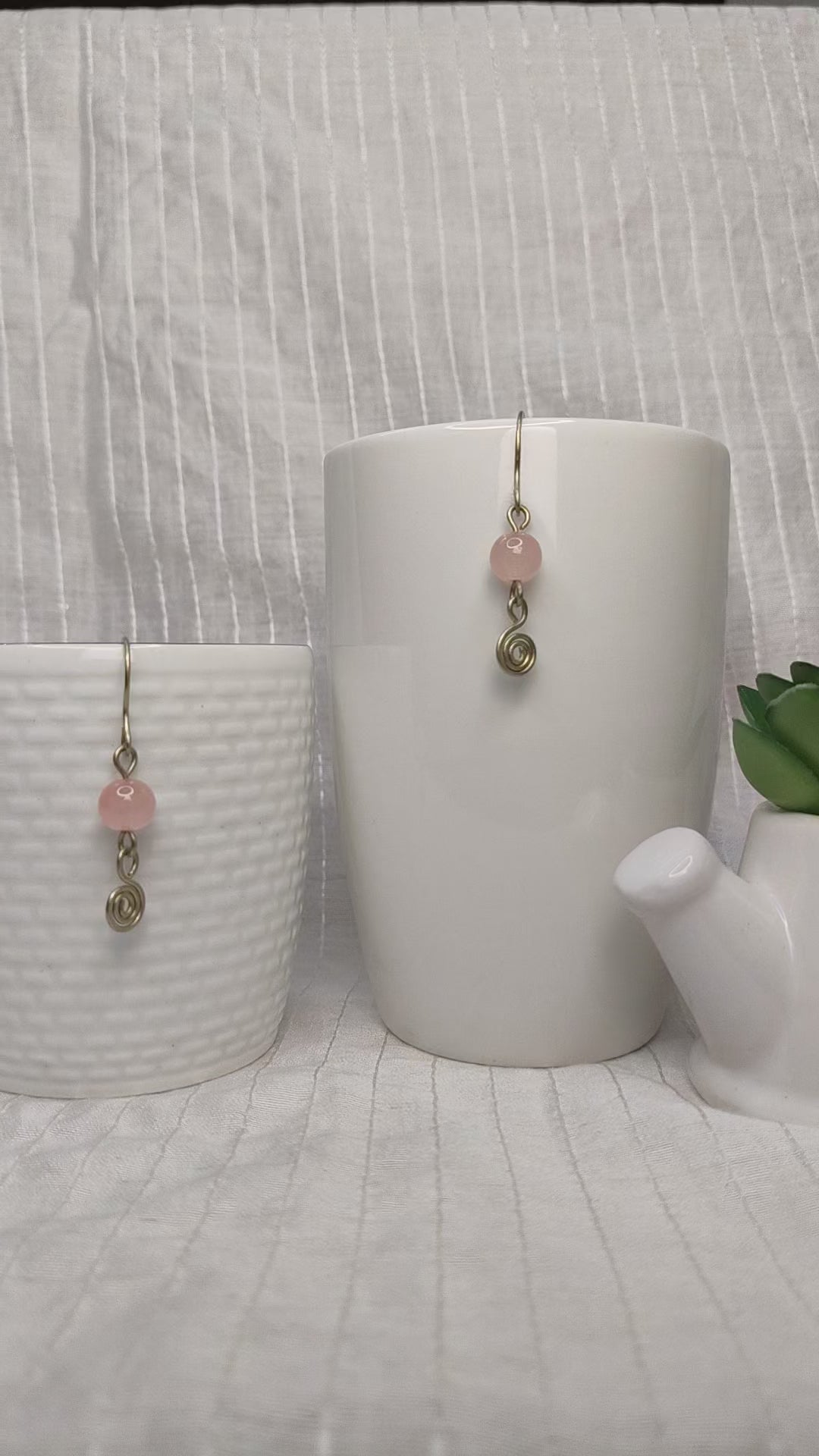 Peach Spiral Earrings