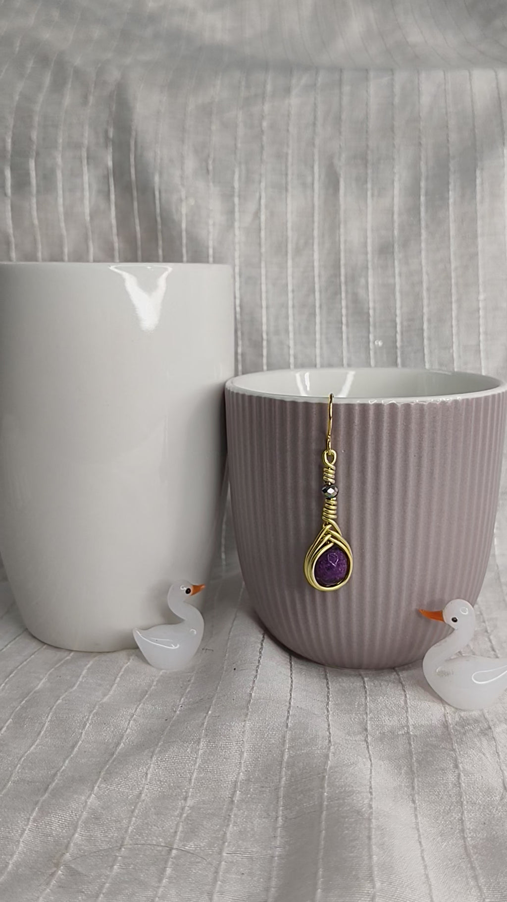 Purple Ribcage Earring