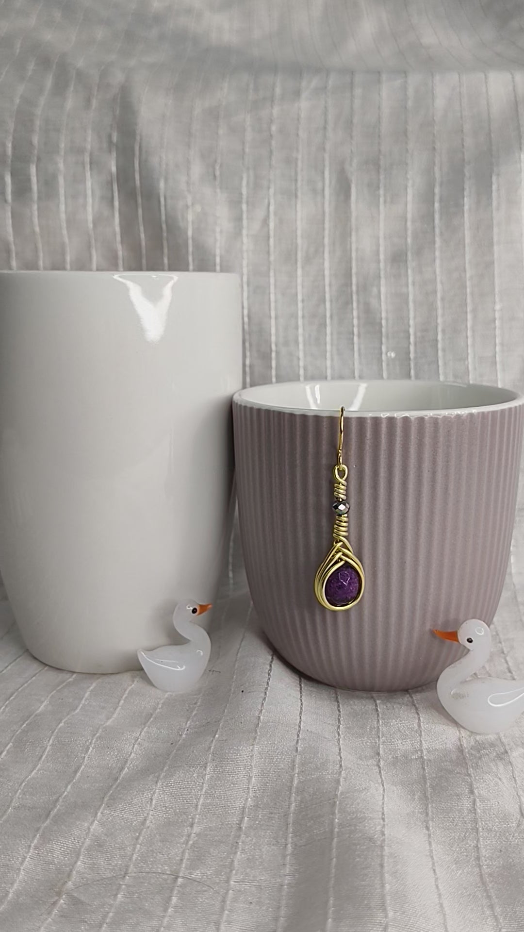 Purple Ribcage Earring