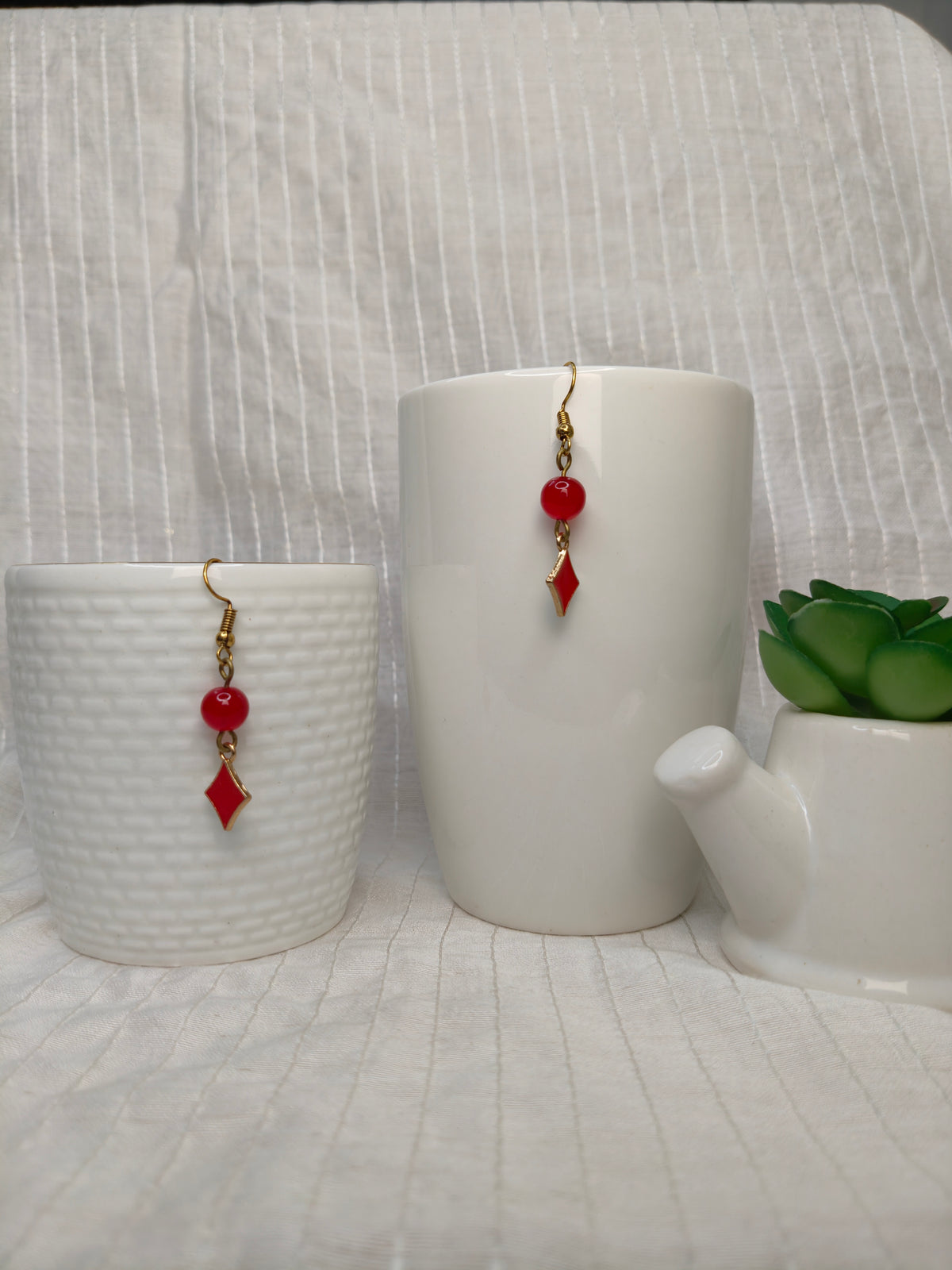 Red Diamond Earrings