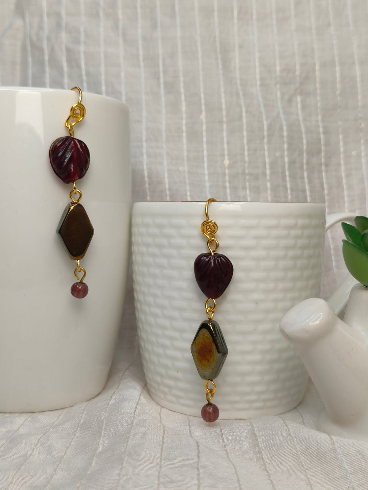 Wandering Burgundy Earrings