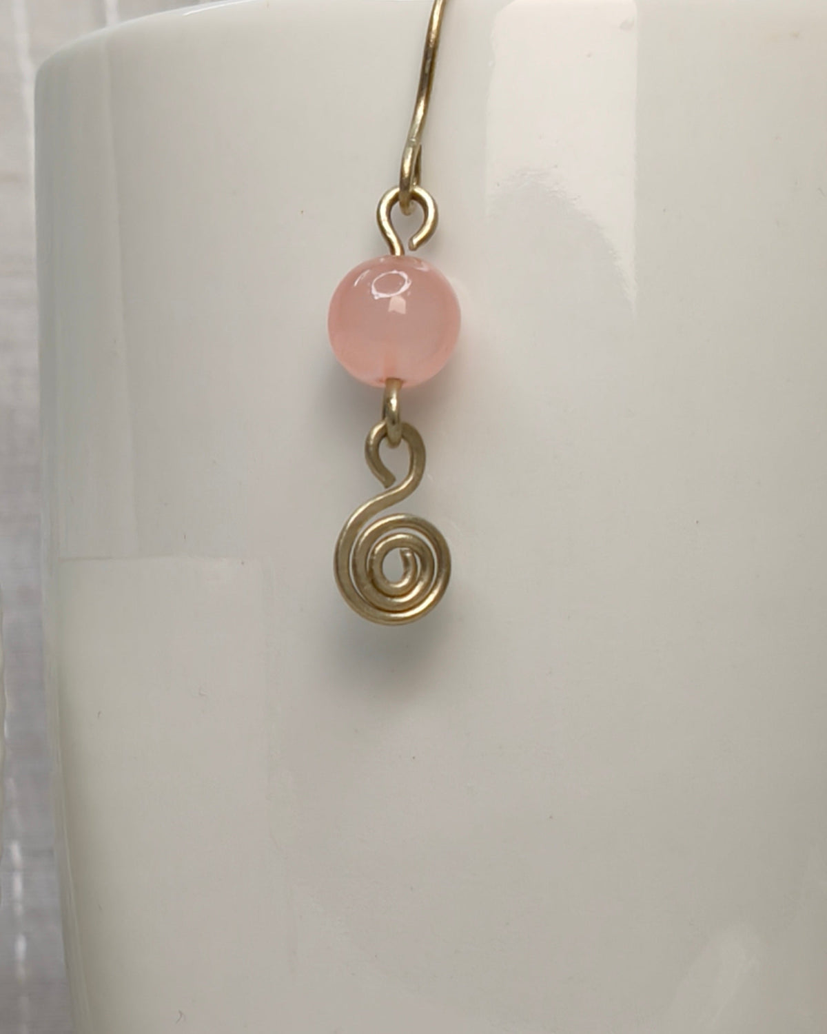 Peach Spiral Earrings